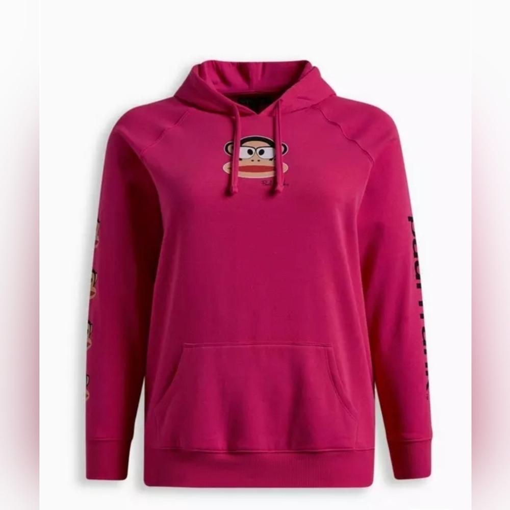 Torrid Size 1 Paul Frank Fuchsia Hoodie with Monkey Design